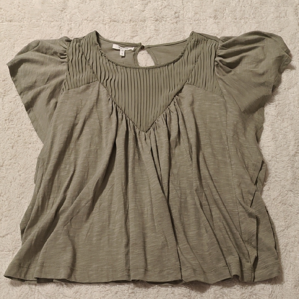 NWT Maurices Sage Green Pleated Blouse